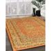 Brown/Orange 96 x 0.35 in Indoor Area Rug - Bungalow Rose Oriental Yellow/Orange/Brown Area Rug Polyester/Wool | 96 W x 0.35 D in | Wayfair