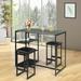 17 Stories 3 - Piece Counter Height Dining Set Wood/Upholstered/Metal in Black/Brown/Gray | 36 H in | Wayfair F0A3C48DDC6345C49A56E20902085336