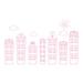 Isabelle & Max™ Doodled City Wall Decal Vinyl in Pink/White | 22 H x 36 W in | Wayfair 3B2B3A11F22144FCB086841C58C0B55B