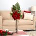 The Holiday Aisle® Poinsettia Floral Arrangement in Vase Fabric in Red | 32 H x 13 W x 8 D in | Wayfair 785E33F7CE88466C8E033F561D48BF2B