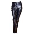 A1 FASHION GOODS Womens Genuine Soft Black Leather Trouser Slim Fit Tapered Casual Leather Jeans - Lyla (8)
