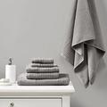 Brayden Studio® Amour Spa Waffle Cotton Jacquard Antimicrobial Bath Towel 6 Piece Set 100% Cotton in Gray | 28 W in | Wayfair