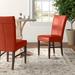Three Posts™ Zyaire Upholste Dining Chair Faux Leather/Upholste in Red | 39.5 H x 19 W x 24.5 D in | Wayfair BKWT1560 38176594