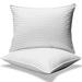 Alwyn Home Bloomfield Stripe Cotton Gel Memory Foam Plush Support Pillow Polyester in White | 18 H x 36 W in | Wayfair