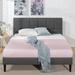 Latitude Run® Suhavi Contemporary Modern Tufted Low Profile Platform Bed Upholstered/Polyester in Gray | 35 H x 62.8 W x 83.7 D in | Wayfair
