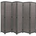 Bayou Breeze Akridge 71" H Solid Wood Folding Room Divider Wood in Black/Brown | 71 H x 108 W x 1 D in | Wayfair 0E0B6B1727C349218DD7F10E3252F4D8