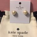 Kate Spade Jewelry | Kate Spade - Pearl Gumdrop Studs Earrings (Nwt) | Color: White/Gray | Size: Os