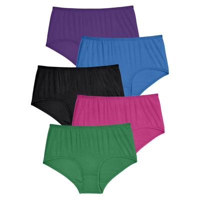 Plus Size Women's Stretch Cotton Brief 5-Pack by Comfort Choice in Bright Pack (Size 10) Underwear