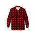 Men's Big & Tall Fleece Sherpa Shirt Jacket by KingSize in Red Buffalo Check (Size 5XL)