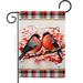 Ornament Collection Winter Love Birds 2-Sided Polyester 19 x 13 in. Garden Flag in Gray/Red | 19 H x 13 W in | Wayfair