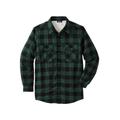 Men's Big & Tall Fleece Sherpa Shirt Jacket by KingSize in Hunter Check (Size 2XL)