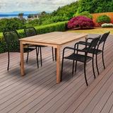 Latitude Run® Codi 5 Piece Teak Outdoor Dining Set Wood/Teak in Brown/White | 29 H x 59 W x 35 D in | Wayfair CADAA7593C44437A92B5A6EBAB10CCB0