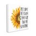 Rosalind Wheeler Rise Above Storm Phrase Charming Sunflower Floral by Patricia Pinto - Graphic Art Print Canvas in White | Wayfair