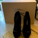 Burberry Shoes | Burberry Ngraved Crepe 125mm Ankle Boot Size 37 | Color: Black | Size: 7