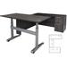 Pneumatic Lift Height Adjustable Managers U-Desk in Charcoal