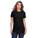 Gildan G670L Women's Softstyle CVC T-Shirt in Pitch Black size Large | Cotton/Polyester Blend 67000L, G67000L