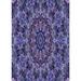 Blue/Indigo 0.35 in Indoor Area Rug - East Urban Home Floral Machine Made Power Loom Wool Area Rug in Blue/Purple Wool | 0.35 D in | Wayfair