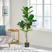 Primrue Achilles Artificial Fiddle-Leaf Fig Tree in Pot Plastic | 59 H x 24 W x 24 D in | Wayfair AF2CFC5F465E4D65BBD1DD377284ADDF