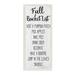 Trinx Fall Bucket List Sign Harvest Goals Autumn Activities by Daphne Polselli - Textual Art Print Wood in Brown | 17 H x 7 W in | Wayfair