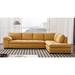Yellow Sectional - Ebern Designs 124" Wide Leather Match Sofa & Chaise Leather Match | 31 H x 124 W x 89 D in | Wayfair