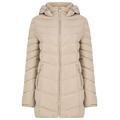Tokyo Laundry Safflower 2 Longline Quilted Puffer Coat with Hood in Stone 14