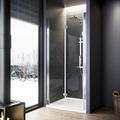 ELEGANT 800mm Bifold Shower Enclosure Frameless Bathroom Shower Doors 6mm Safety Bi-Fold Glass, Wetroom Shower Cubicles Reversible Folding Shower Door