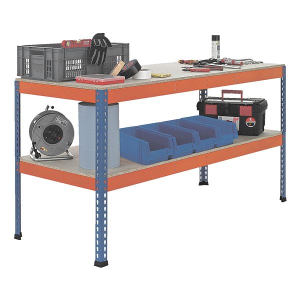 SCHULTE Lagertechnik Werkbank »18000-A5« 153,6 x 92,6 cm blau, 153.6x99x92.6 cm Image