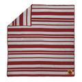 Oklahoma Sooners Acrylic Stripe Blanket with Faux Leather Logo Patch