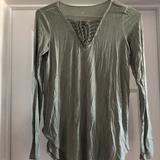 American Eagle Outfitters Tops | American Eagle Soft & Sexy Long Sleeve Braided Top | Color: Green | Size: S