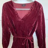 J. Crew Tops | Brand New J.Crew Faux-Wrap Top Velvet - Size 12 | Color: Red | Size: 12