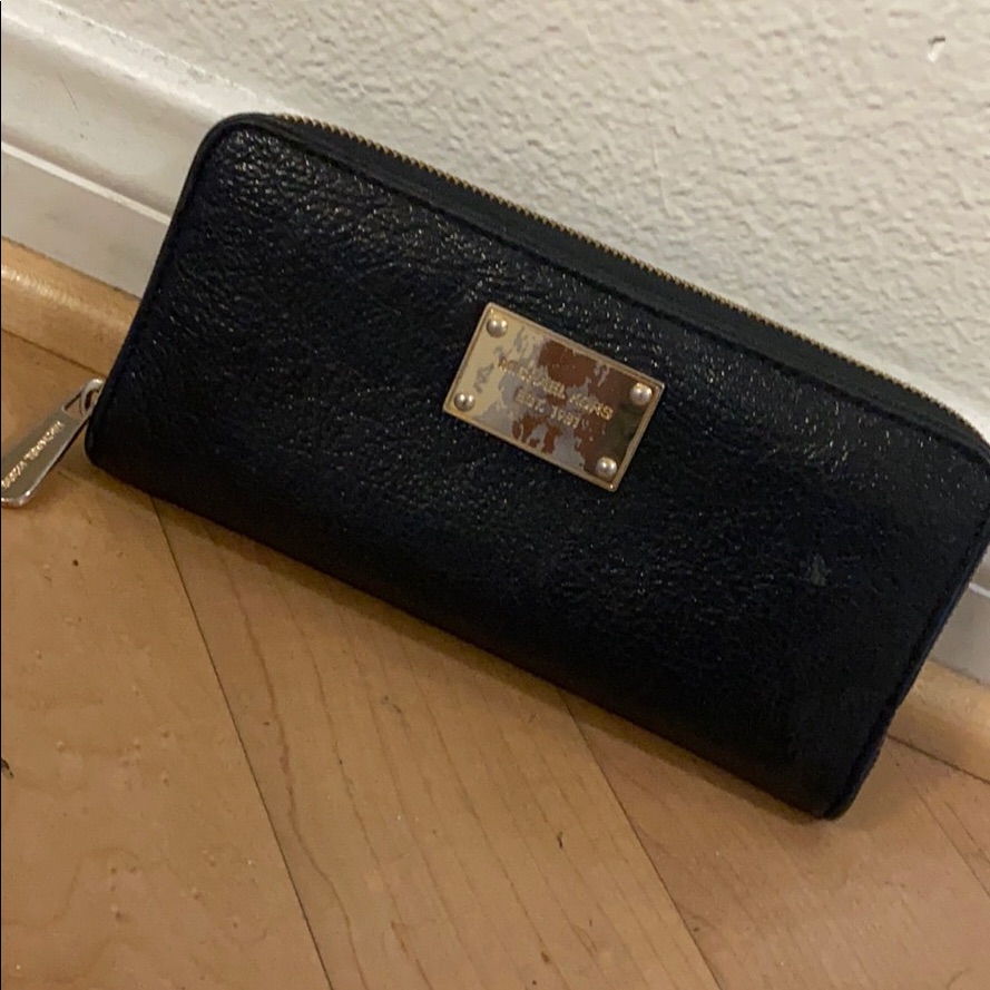 Michael Kors Bags | Black Mk Wallet | Color: Black/Gold | Size: Os