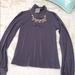 Anthropologie Tops | Anthropologie Nwt Striped Long Sleeve Turtleneck M | Color: Gray/Purple | Size: M