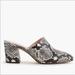 J. Crew Shoes | J Crew High Block-Heel Mules In Faux Snakeskin | Color: Gray/White | Size: 9