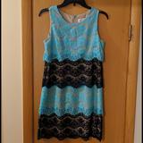 Jessica Simpson Dresses | Jessica Simpson Tiered Lace Flapper Dress Blue Size 2 | Color: Blue/Green | Size: 2
