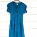 Anthropologie Dresses | Anthropologie Maeve Teal Button Midi Shirt Dress | Color: Blue | Size: 0