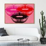 Art Remedy Fashion & Glam Pop Lipstick - Graphic Art Print Canvas in Black | 30 H x 45 W x 1.5 D in | Wayfair 11982_45x30_CANV_PSGLD