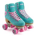 Osprey Retro Quad Roller Skates for Adults – Women's Lace Up High Top Roller Boots - Multiple Designs, Blue/Pink, UK CHILD 12/EU 31