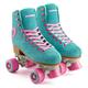 Osprey Retro Quad Roller Skates for Adults – Women's Lace Up High Top Roller Boots - Multiple Designs, Blue/Pink, UK ADULT 3/EU 36