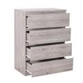 happybeds Wooden Chest, Jupiter Children's Wooden 4 Drawer Chest (Grey Oak)