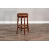 Loon Peak® Sears Swivel Counter & Bar Stool Wood/Upholstered in Brown | 30 H x 17 W x 17 D in | Wayfair 4084CB63A9EF41C586007D9F18F35BE3