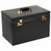 WOLF Heritage Extra Large Jewelry Trunk Faux Leather/Wood in Black | 12 H x 16 W x 10.5 D in | Wayfair 280802