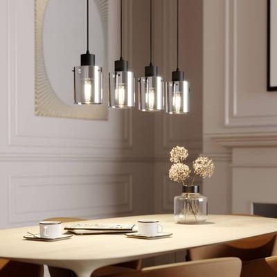 Glas Hängelampe Kourtney Lindby, dimmbar, schwarz, für Wohn- / Esszimmer, Modern, Pendelleuchte Image