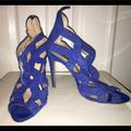 Zara Shoes | Blue Zara Caged Heels | Color: Blue | Size: Zara Size 40