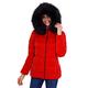 BELLIVERA Women Quilted Lightweight Puffer Jacket, Winter Warm Short Hood Padded Coat with Fur Collar 7695 Red S