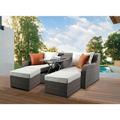 Wildon Home® Bergholz 3 Piece Rattan Sofa Seating Group w/ Cushions Synthetic Wicker/All - Weather Wicker/Wicker/Rattan in Gray | Outdoor Furniture | Wayfair