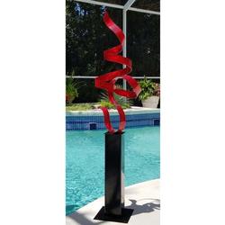 Statements2000 Modern Sculpture, Abstract Yard Sculpture, Garden Décor Indoor Outdoor Statue - Black Perfect Moment in Red | Wayfair