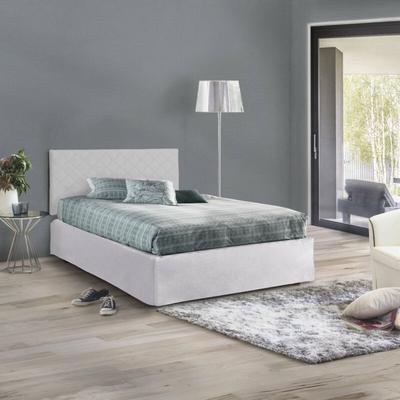 Talamo Italia - Quadratisches und halbes Bett Clea, Kopfteil-Set aus Kunstleder mit orthopädischer Image