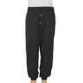 Casual Midnight,'Black Enzyme Wash Cotton Twill Joggers with Drawstring Waist'