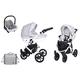 Stroller 3in1 2in1 Isofix pram Set + Accessories Color Selection Mila Black by ChillyKids Silver Unique White 012 2in1 Without Baby seat