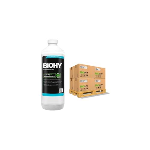 BiOHY Rohrreiniger (480x1l Flasche) | EXTRA STARK | Flüssiger, hochkonzentrierter Abflussreiniger | Geruchsneutral | Für alle Verstopfungen